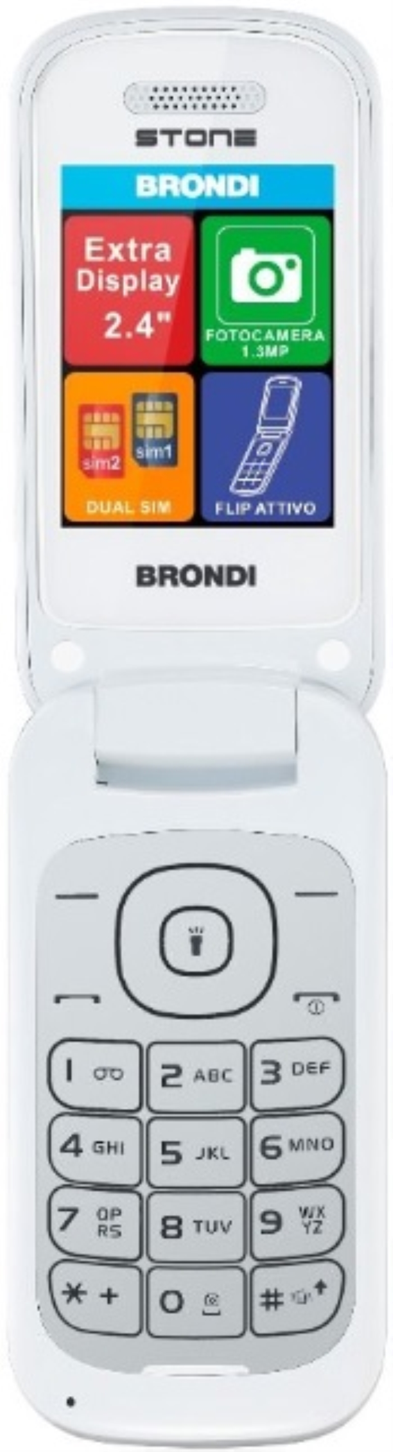 BROTHER Cellulare Brondi Stone Dual SIM bianco